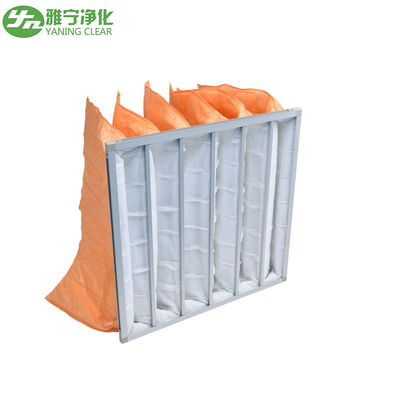 F5 - F9 เกรด Multi Pocket Air Filter ประสิทธิภาพปานกลางสำหรับการกรองหลักระบบ HVAC
