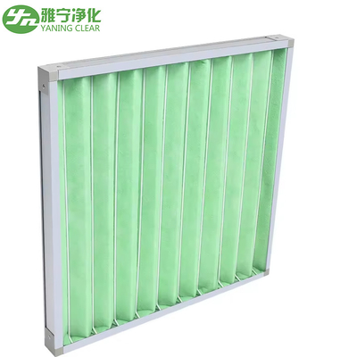 Mini Pleat G4 Pre Air Filter ระบบระบายอากาศสื่อสังเคราะห์กรอบอลูมิเนียมอัลลอยด์