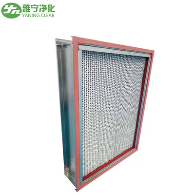 Glass Fiber Media อุปกรณ์เตาอบกรองอากาศ HEPA SS304 ทนต่ออุณหภูมิสูง