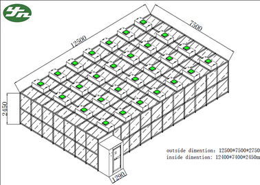 SUS304 Class 1000 Pharmacy Clean Room การก่อสร้างแบบแยกส่วนการเคลื่อนย้ายที่สะดวก