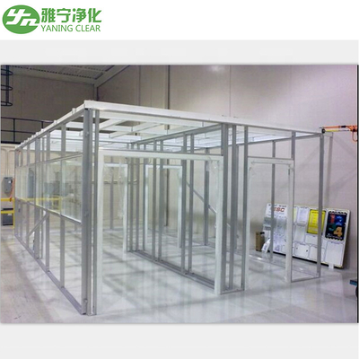 YANING ISO Class 8 ห้องทําความสะอาดแบบโมดูลไร้ฝุ่น ห้องทําความสะอาดแบบสแตนเลส พร้อมไฟ LED