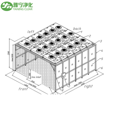 ISO 5 Clean Booth Modular FFU System with HEPA Filter Anti-Static Curtain ระบบ FFU ที่สะอาดห้องพัก พร้อมกรอง HEPA