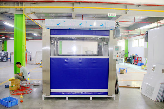 PVC Roller Industrial Air Shower Powder เคลือบ SUS304 Inner Cargo Air Shower