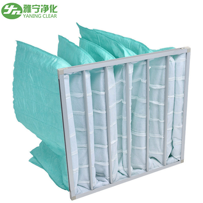 YANING ระบบระบายอากาศเปลี่ยน EN779 F9 ASHRAE MERV 15 Electrostatic Media Multi-Pocket Dust Collect Bag Filter